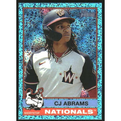 2025 Topps Heritage Chrome Light Blue Sparkle Refractors #237 CJ Abrams