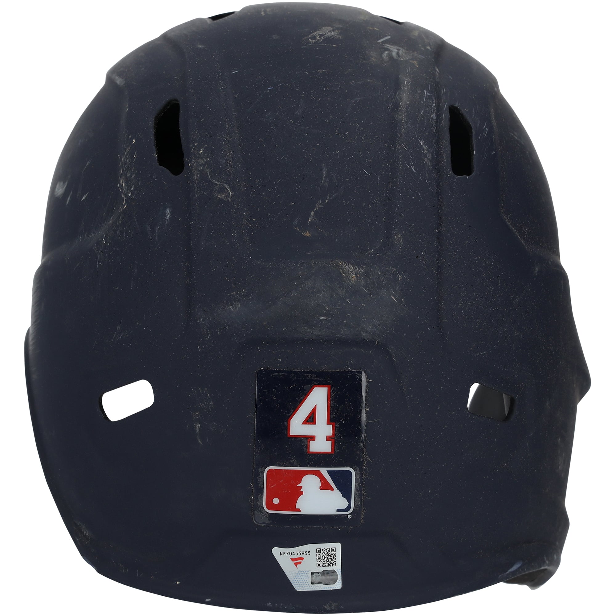 Casque de frappeur bleu marine n° 4 porté par Daylen Lile, joueur des Washington Nationals, lors des matchs des 1er et 15 mai et du 3 juillet 2026.