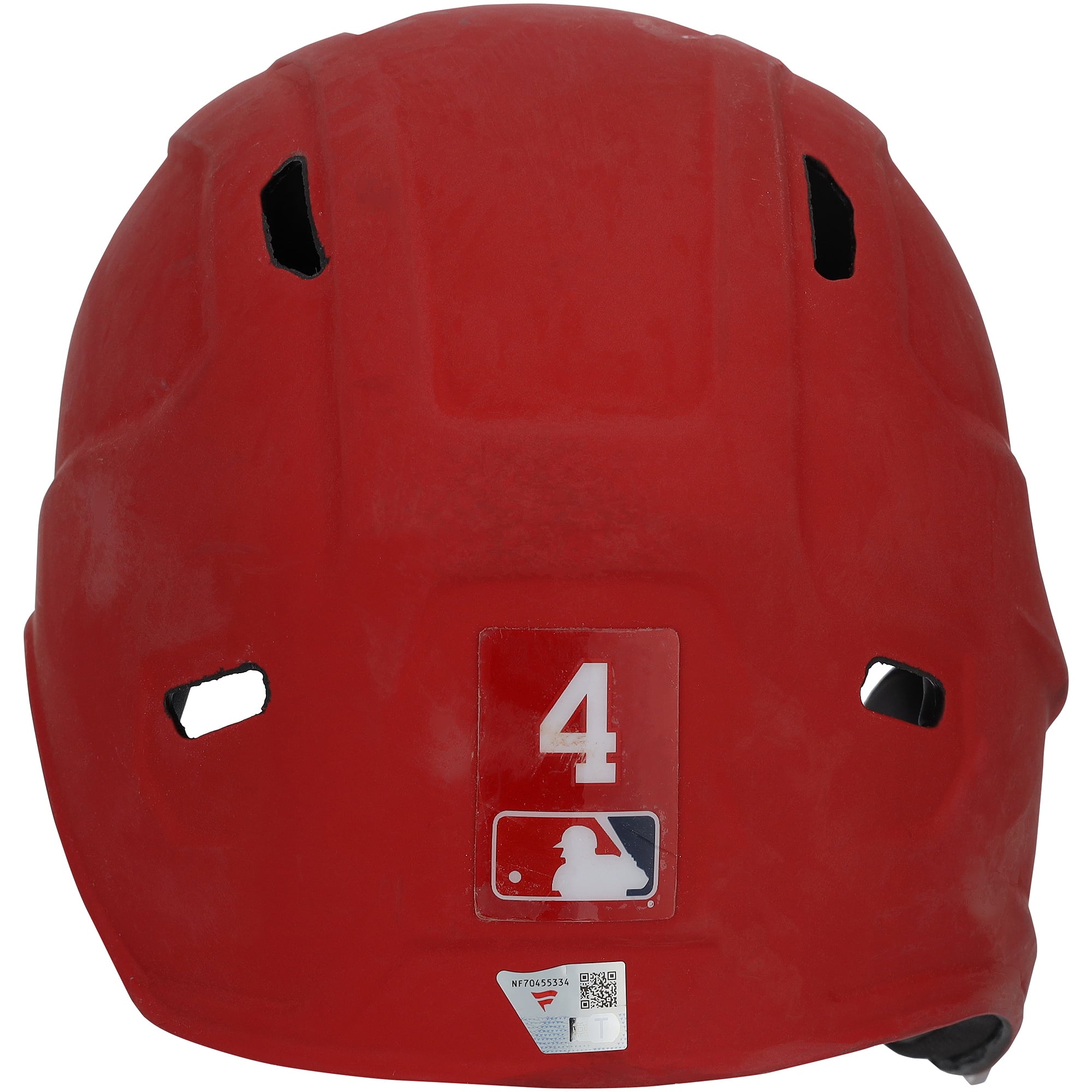 Casque de frappeur rouge n° 4 porté par Daylen Lile des Washington Nationals lors du match contre les New York Mets le 18 mai 2026