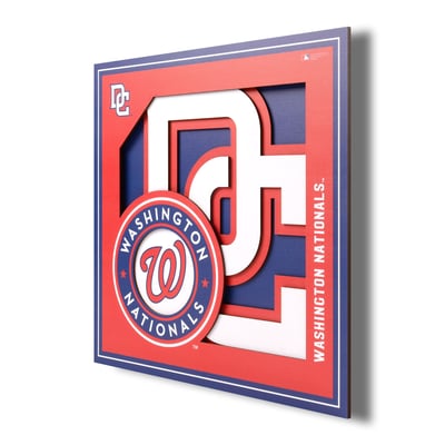 Washington Nationals Fanpoint 12'' x 12'' 3D Logo Wall Art
