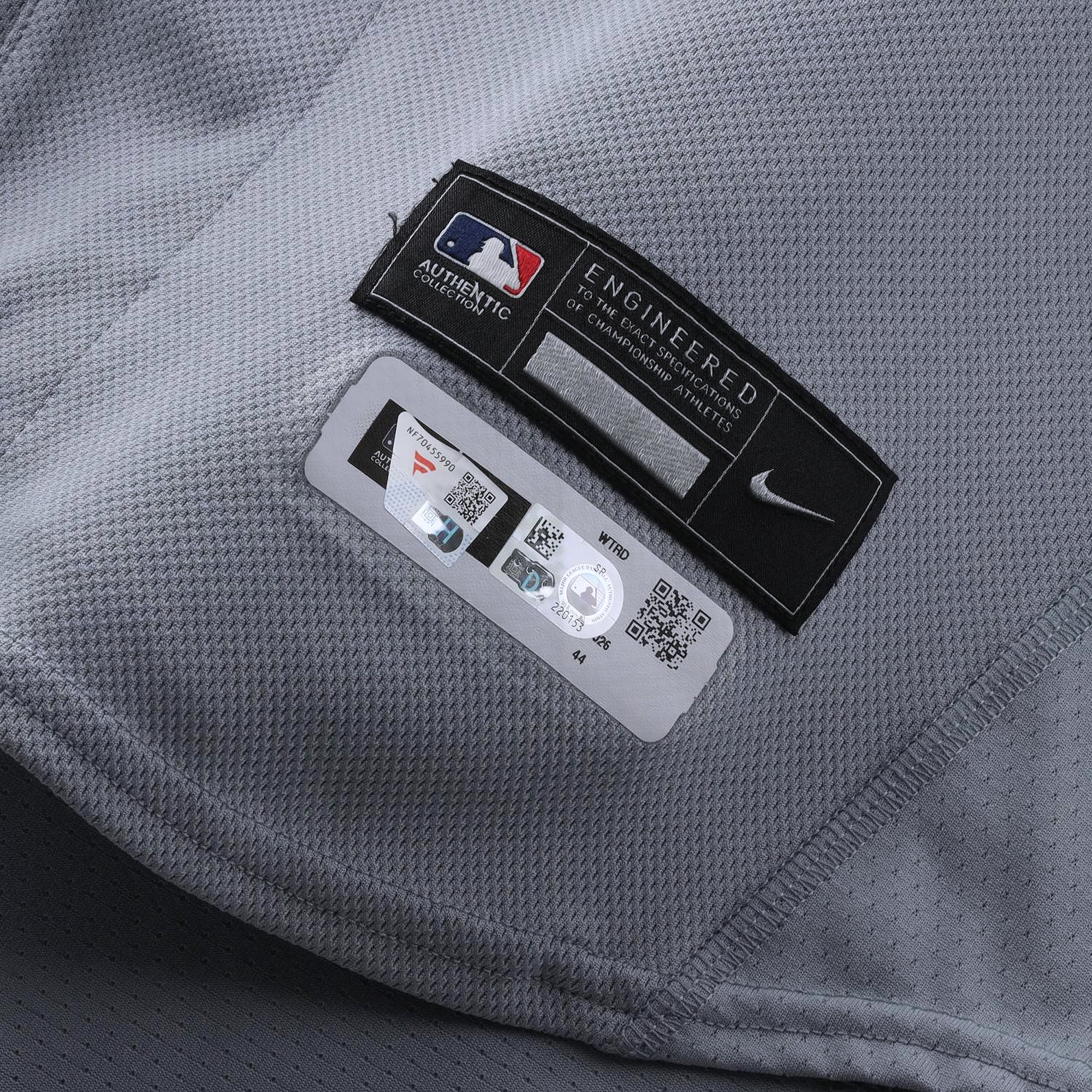 Maillot gris n° 22 porté par Foster Griffin (Washington Nationals) lors des matchs contre les Cubs de Chicago le 26 mars et contre les Marlins de Miami le 8 mai 2026.