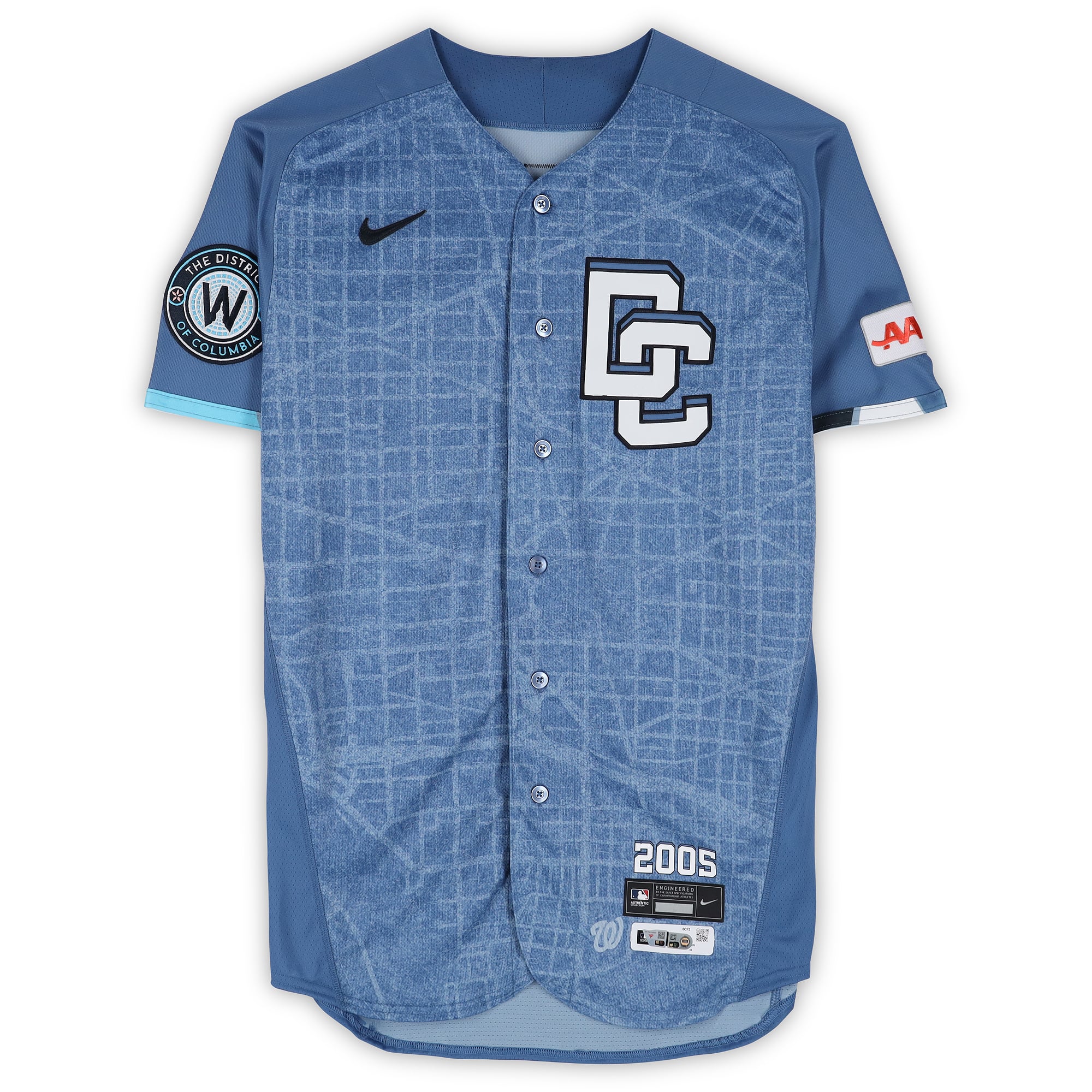 Maillot City Connect bleu n° 22 de Foster Griffin, joueur des Washington Nationals, saison 2026 de la MLB