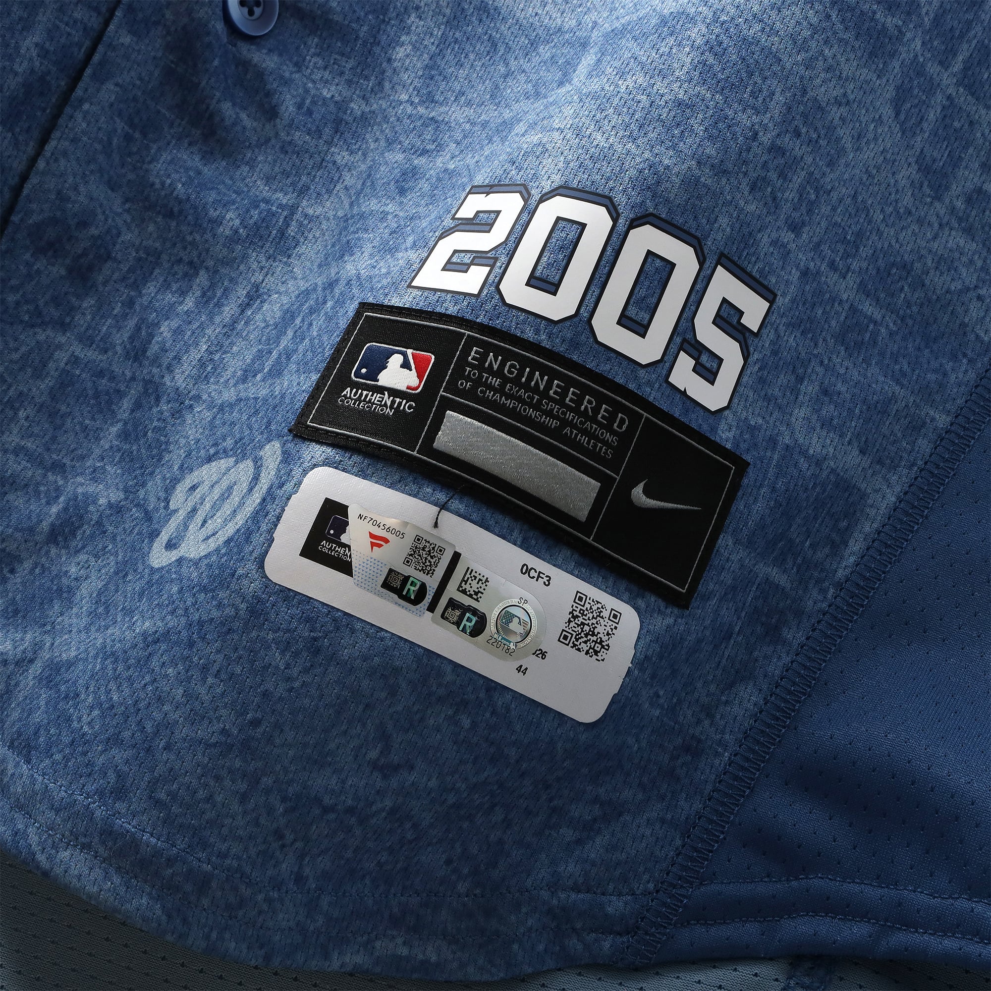 Maillot City Connect bleu n° 22 de Foster Griffin, joueur des Washington Nationals, saison 2026 de la MLB