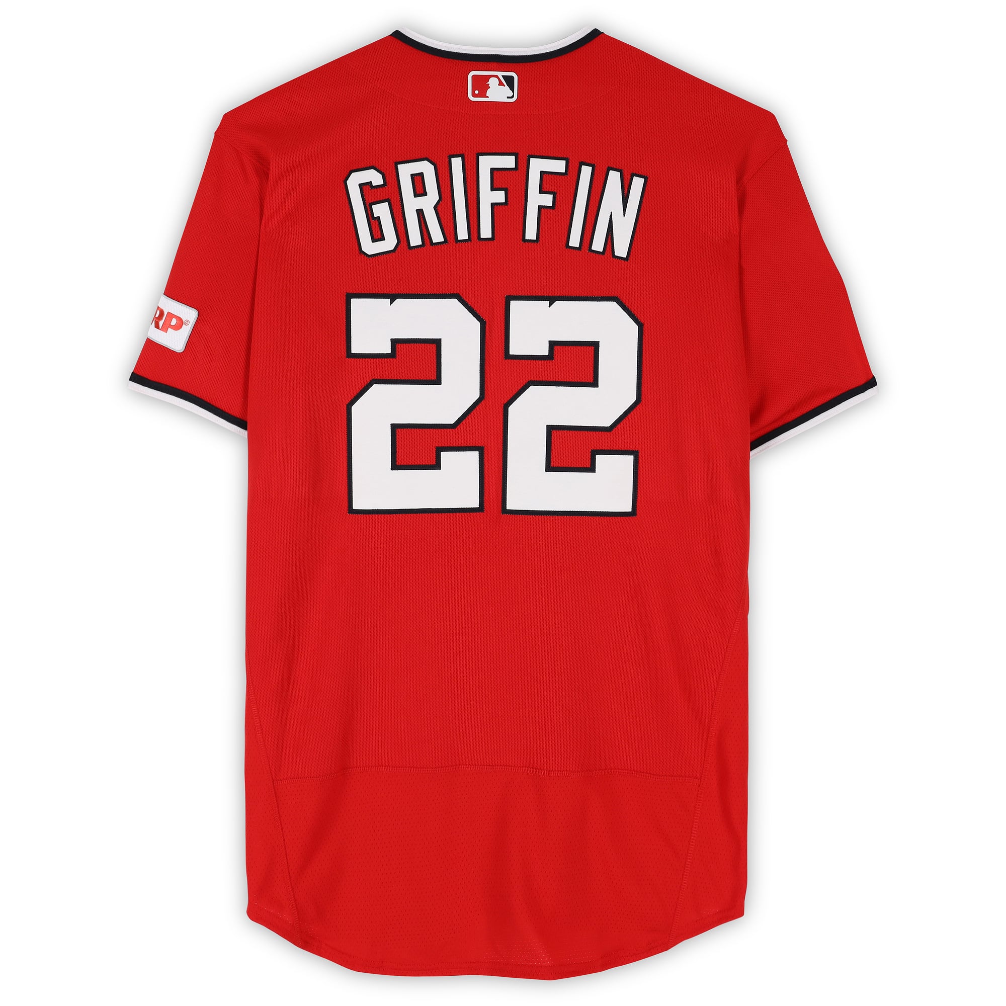 Maillot rouge n° 22 de Foster Griffin, joueur des Nationals de Washington, saison 2026 de la MLB