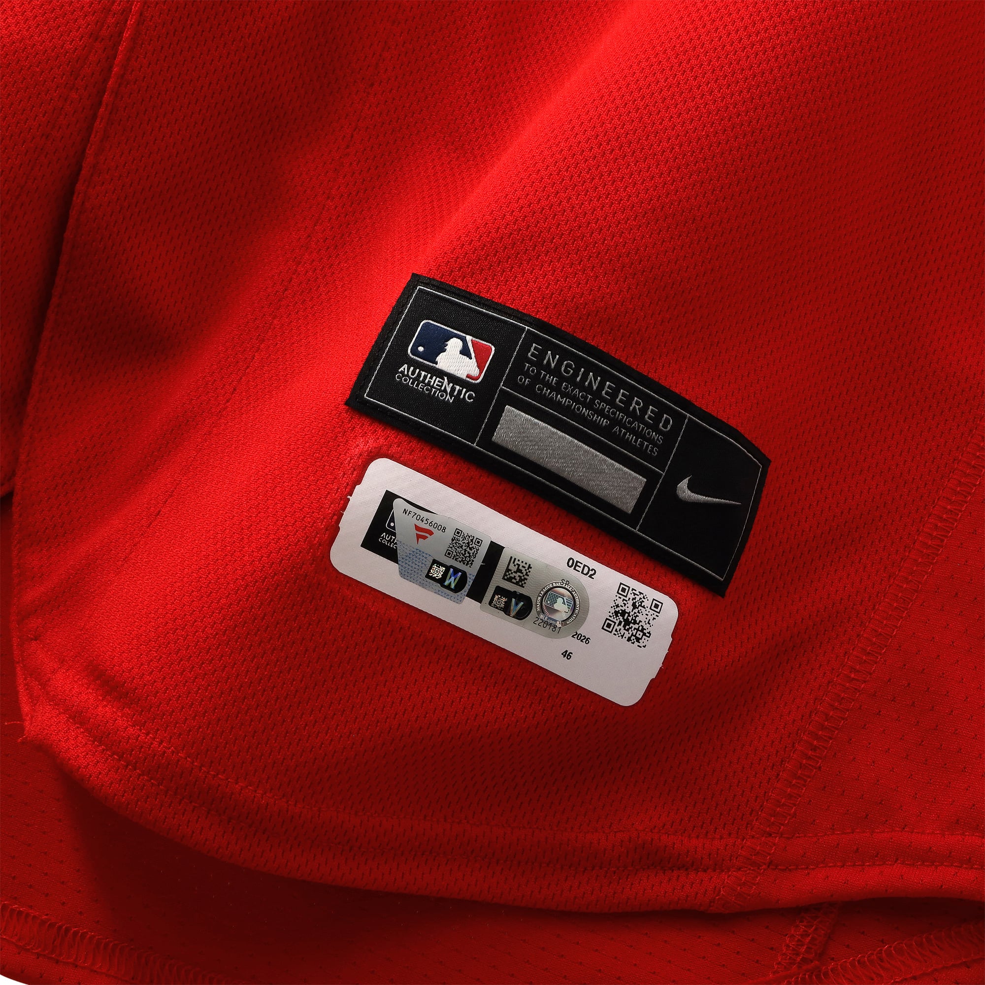 Maillot rouge n° 22 de Foster Griffin, joueur des Nationals de Washington, saison 2026 de la MLB