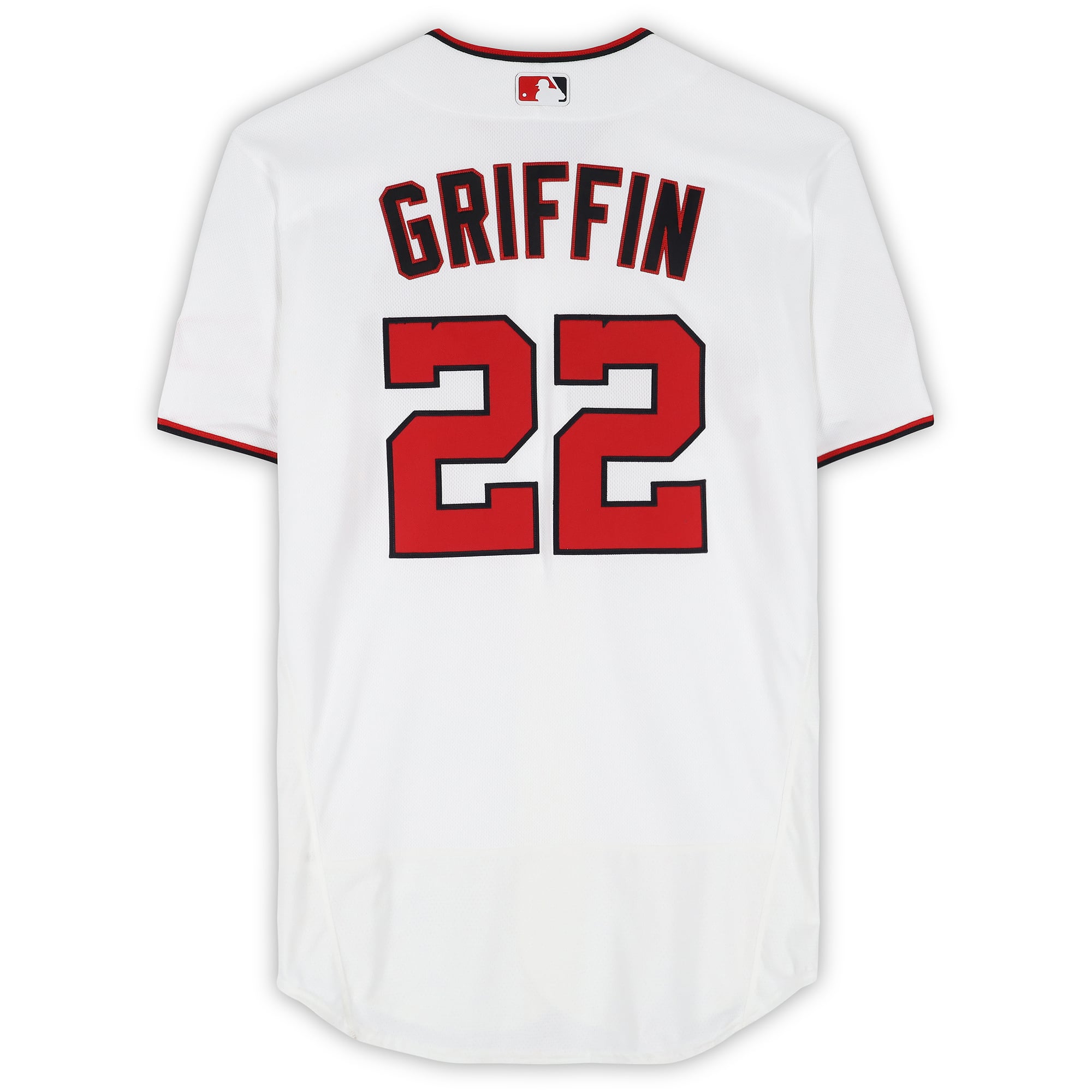 Maillot blanc n° 22 de Foster Griffin, joueur des Nationals de Washington, saison 2026 de la MLB