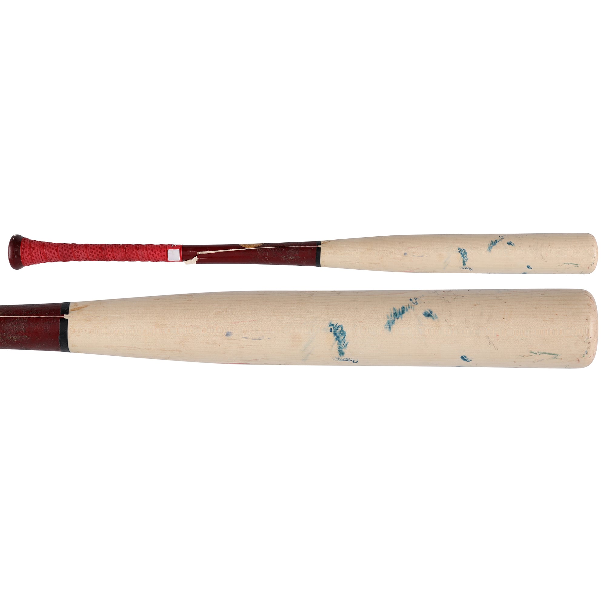 Bâton cassé Louisville Slugger beige utilisé par Jorbit Vivas des Washington Nationals lors du match contre les Philadelphia Phillies le 4 août 2026