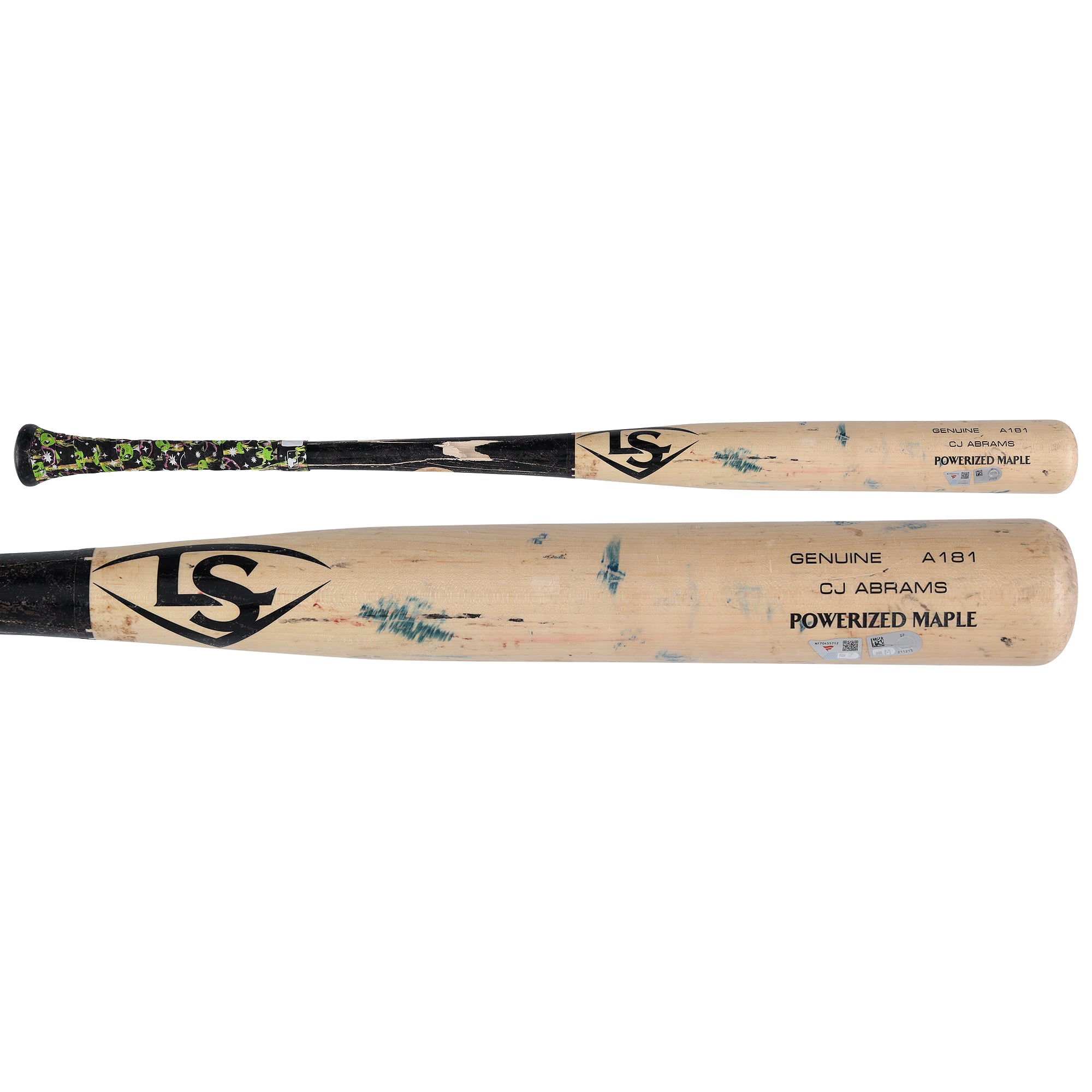 Bâton cassé Louisville Slugger beige utilisé par Jose Tena (Nationals de Washington) lors du match contre les Phillies de Philadelphie le 23 juin 2026 - Simple de 2 points produits