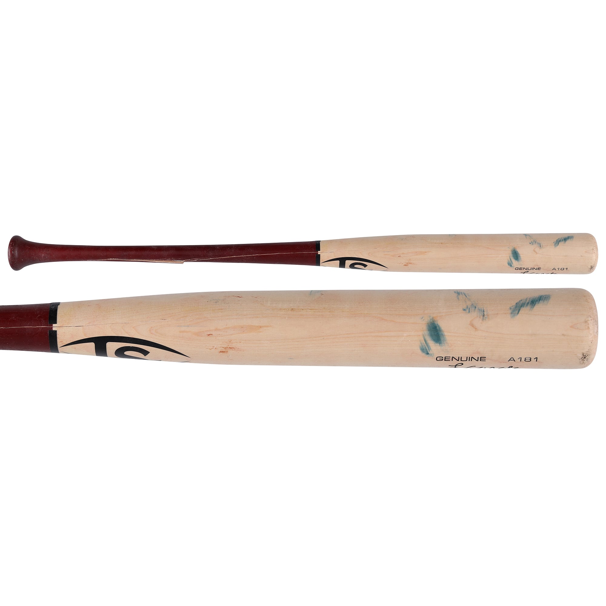 Batte Louisville Slugger beige cassée utilisée par Luis García Jr. (Washington Nationals) lors du match contre les Diamondbacks de l'Arizona le 24 juillet 2026.