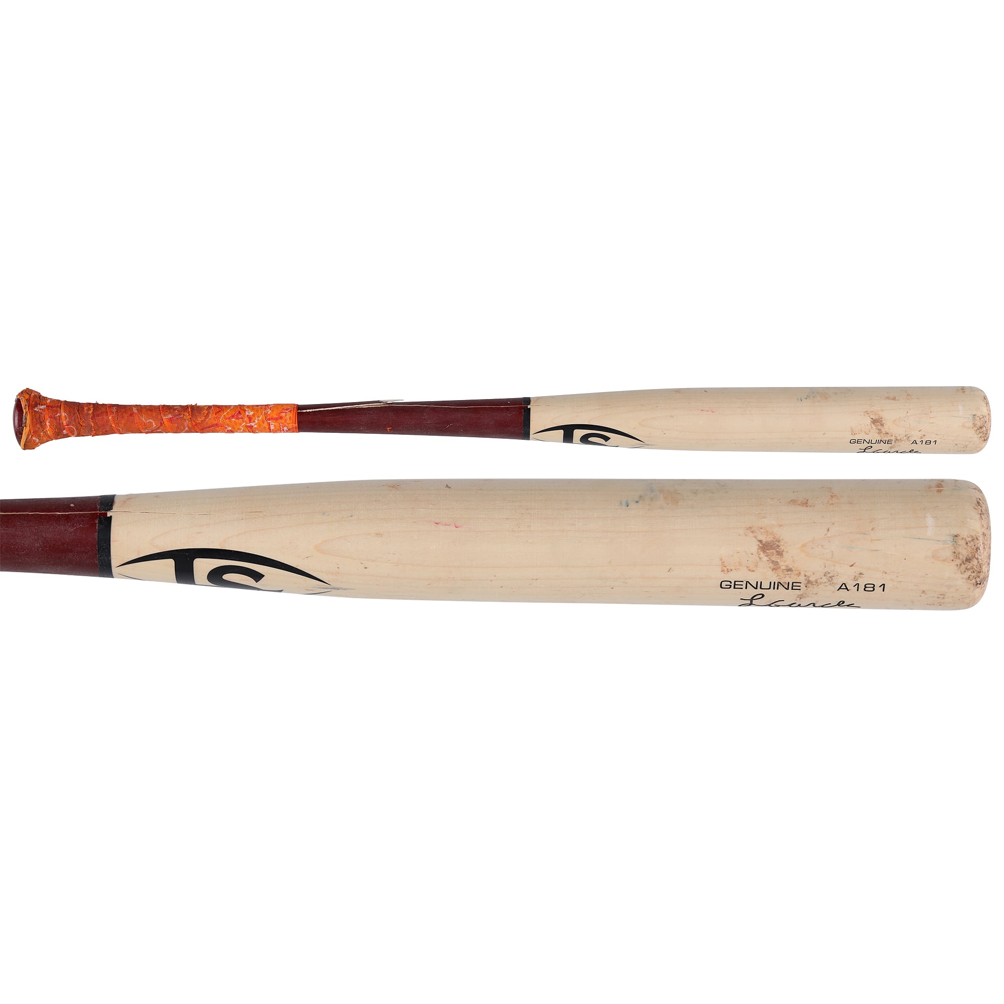 Batte Louisville Slugger beige cassée utilisée par Luis García Jr. (Washington Nationals) lors du match contre les Braves d'Atlanta le 31 juillet 2026.