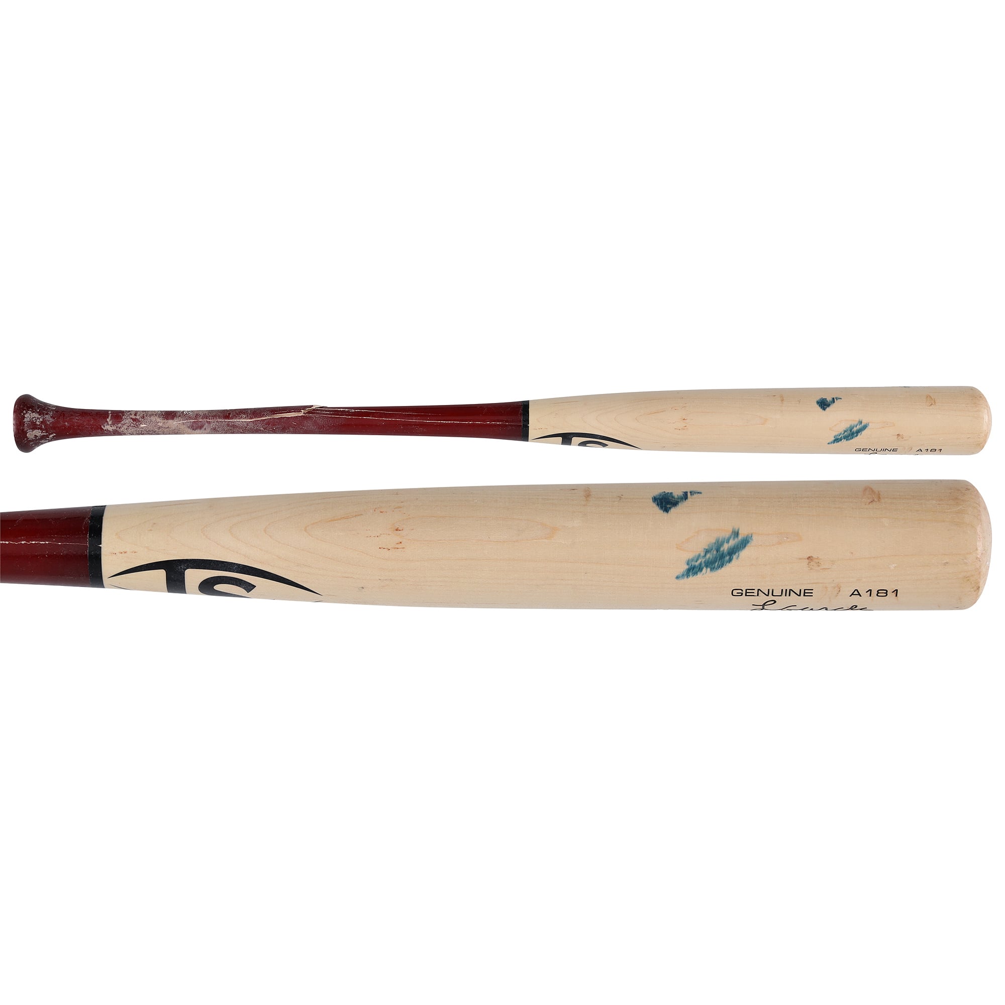 Batte Louisville Slugger beige cassée utilisée par Luis García Jr. (Washington Nationals) lors du match contre les Kansas City Royals le 17 juin 2026.