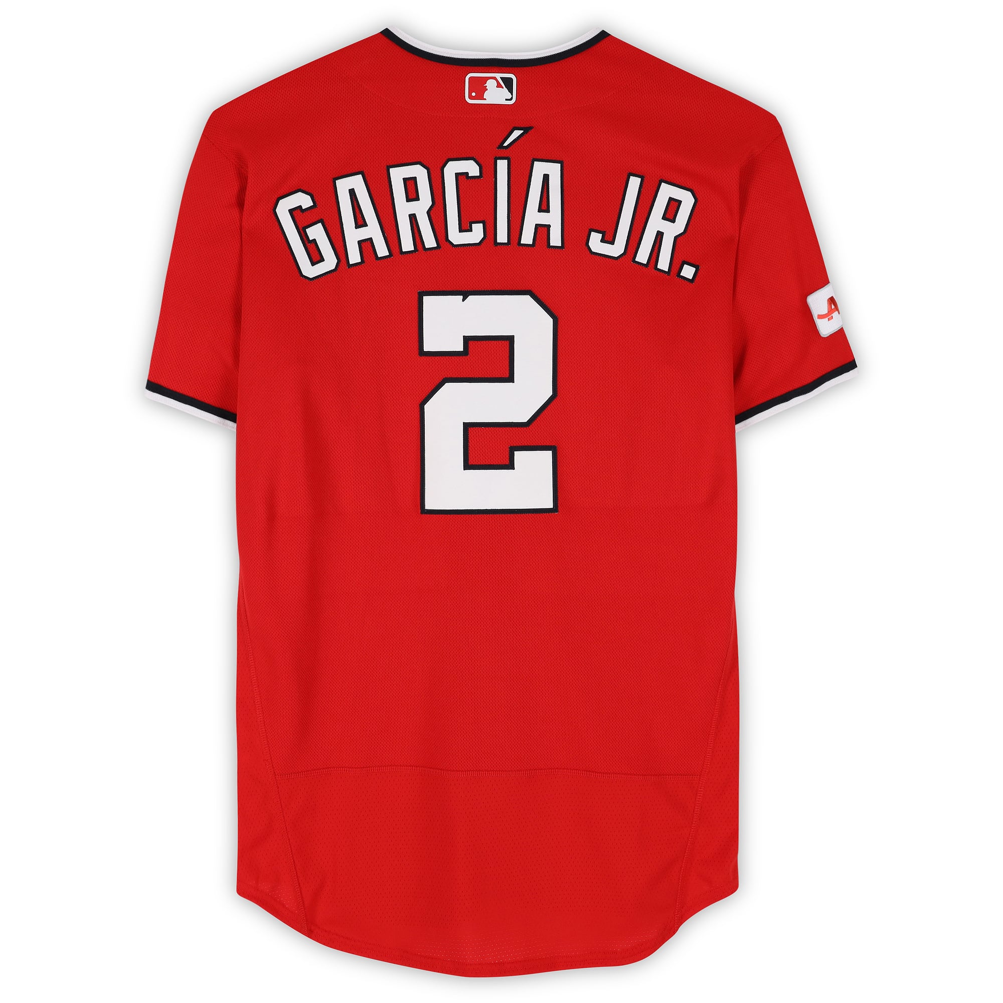 Maillot rouge n° 2 de Luis García Jr., porté par les Nationals de Washington lors de la saison 2026 de la MLB