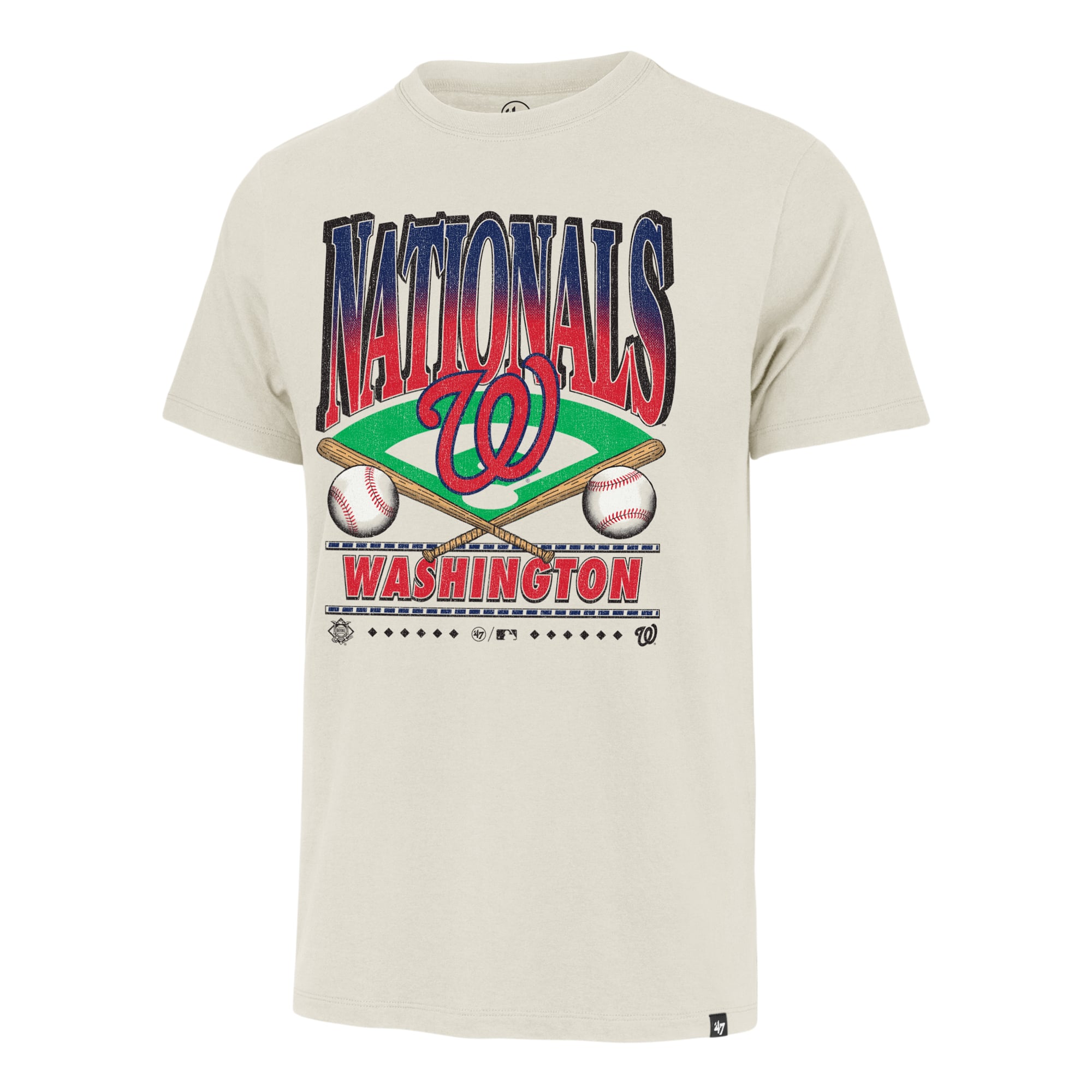 Men's '47 Tan Washington Nationals Straight Shot Two Franklin T-Shirt
