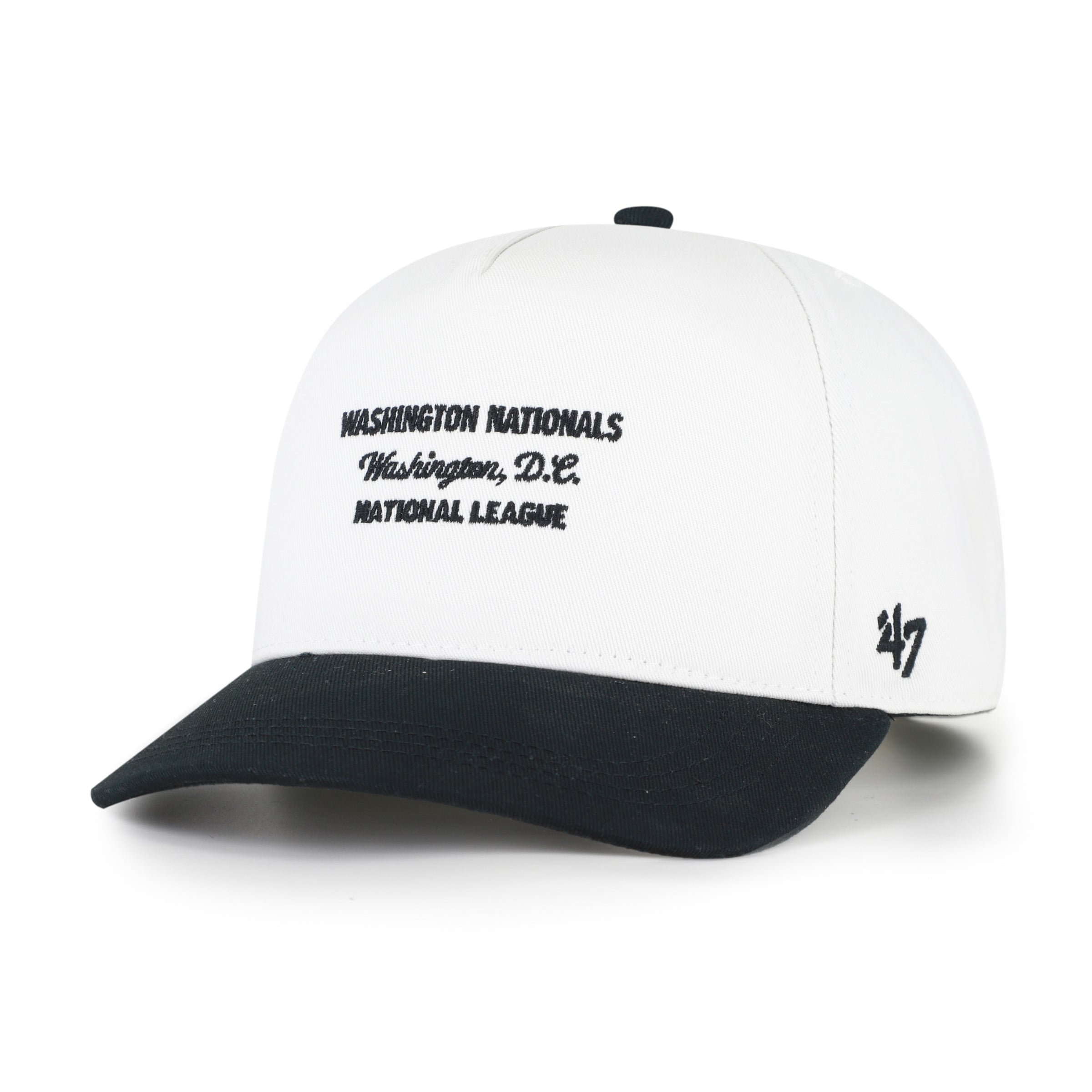 Men's '47 White/Black Washington Nationals Contemporary Two-Tone Hitch Adjustable Hat