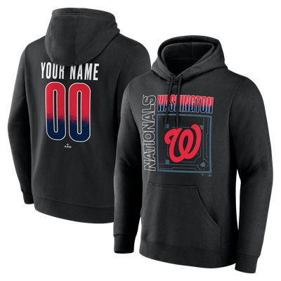 Sweat à capuche personnalisé Washington Nationals Home Field Pop avec nom et numéro - Noir