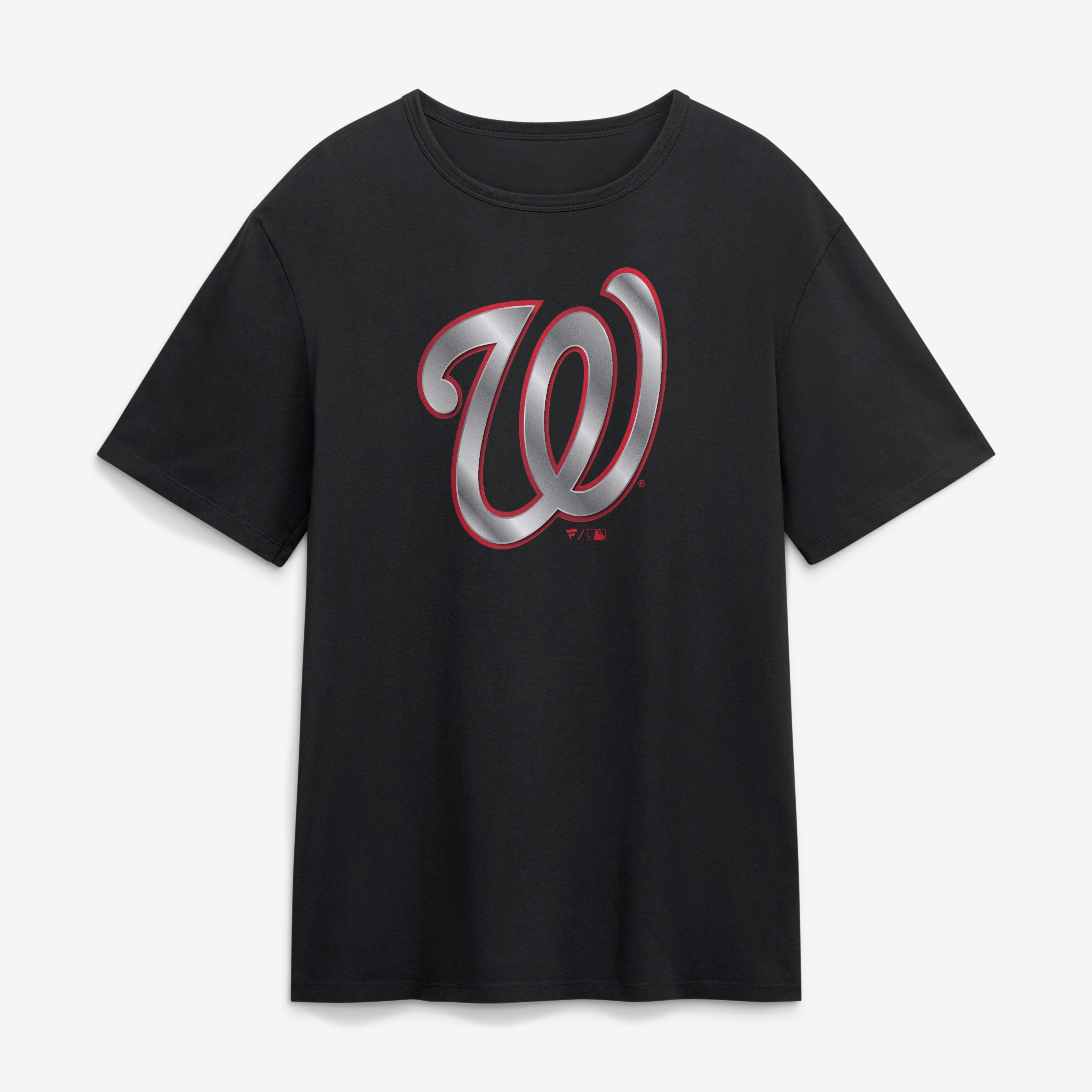 T-shirt noir pour homme avec mascotte métallique des Washington Nationals