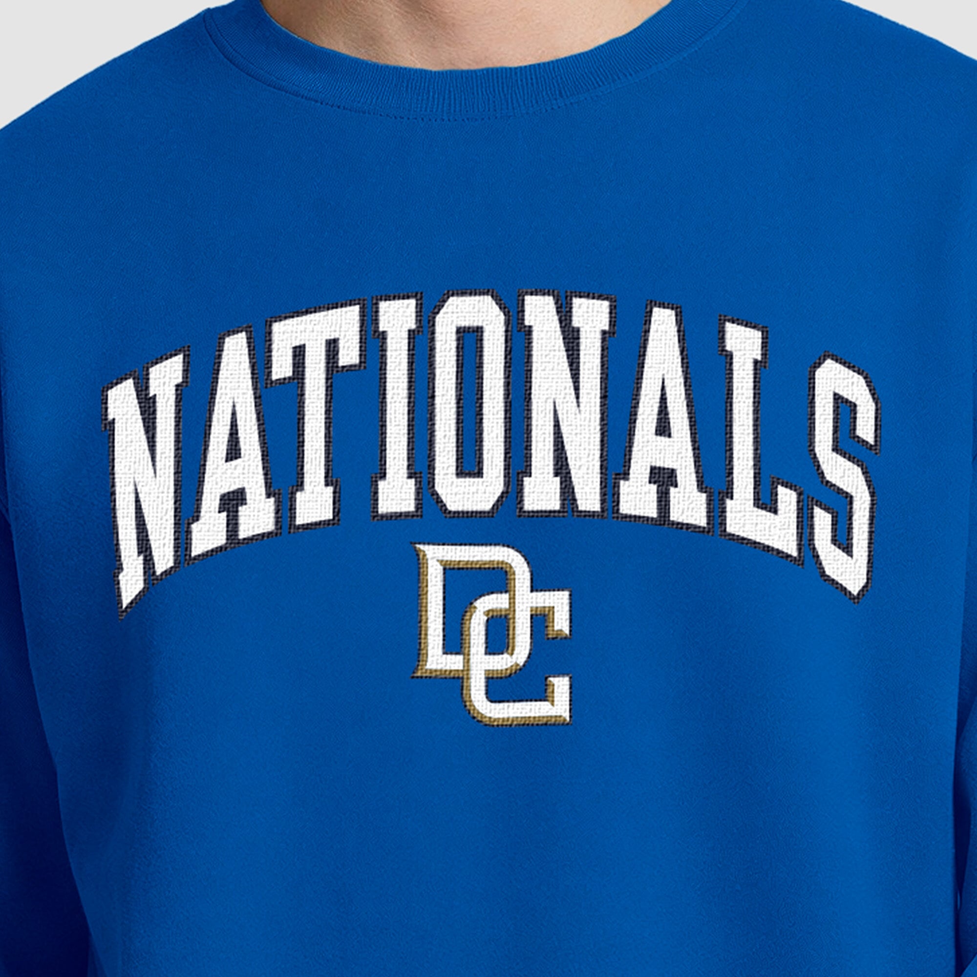 Men's Champion  Royal Washington Nationals Fleece Crew Sweatshirt