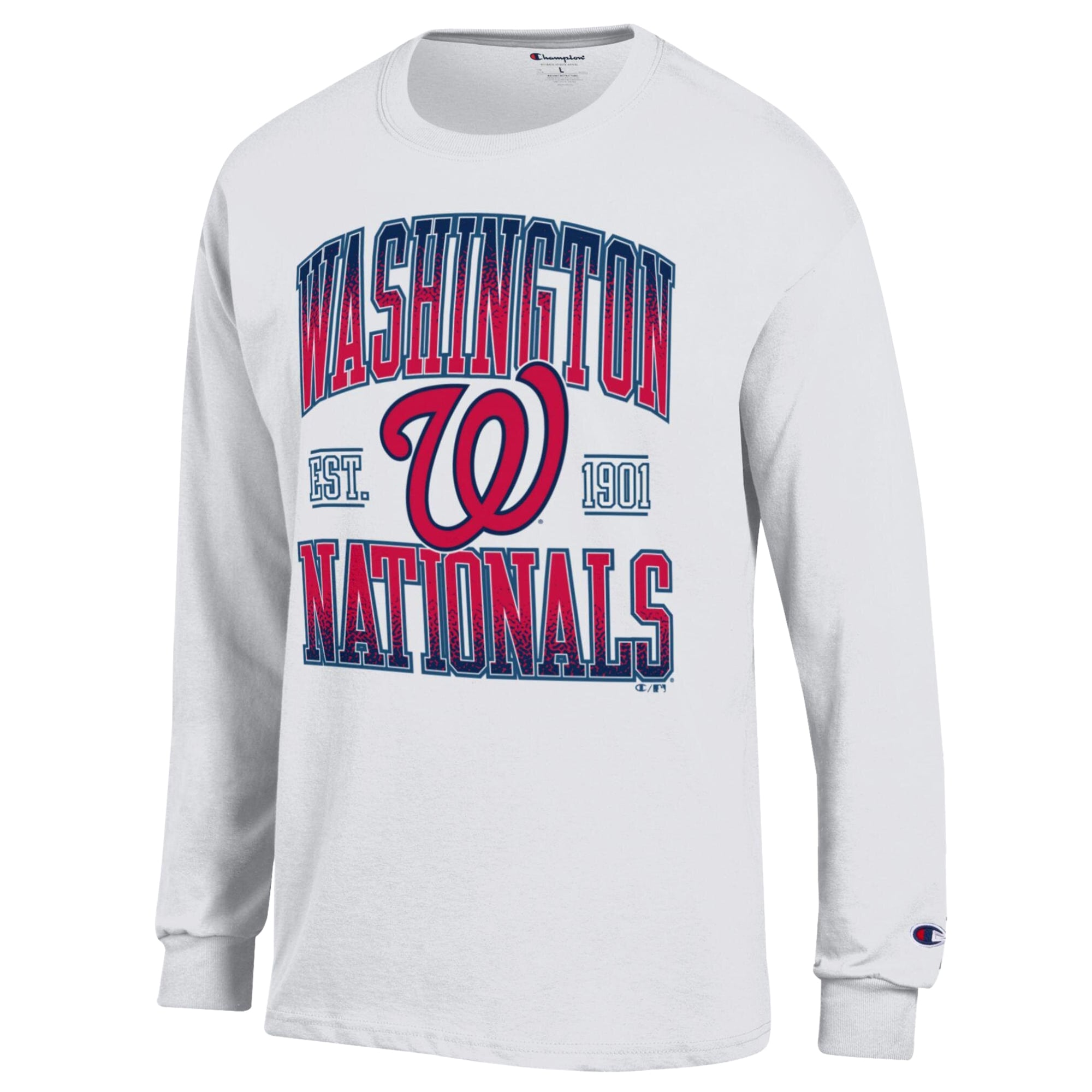 Men's Champion White Washington Nationals Jersey Long Sleeve T-Shirt