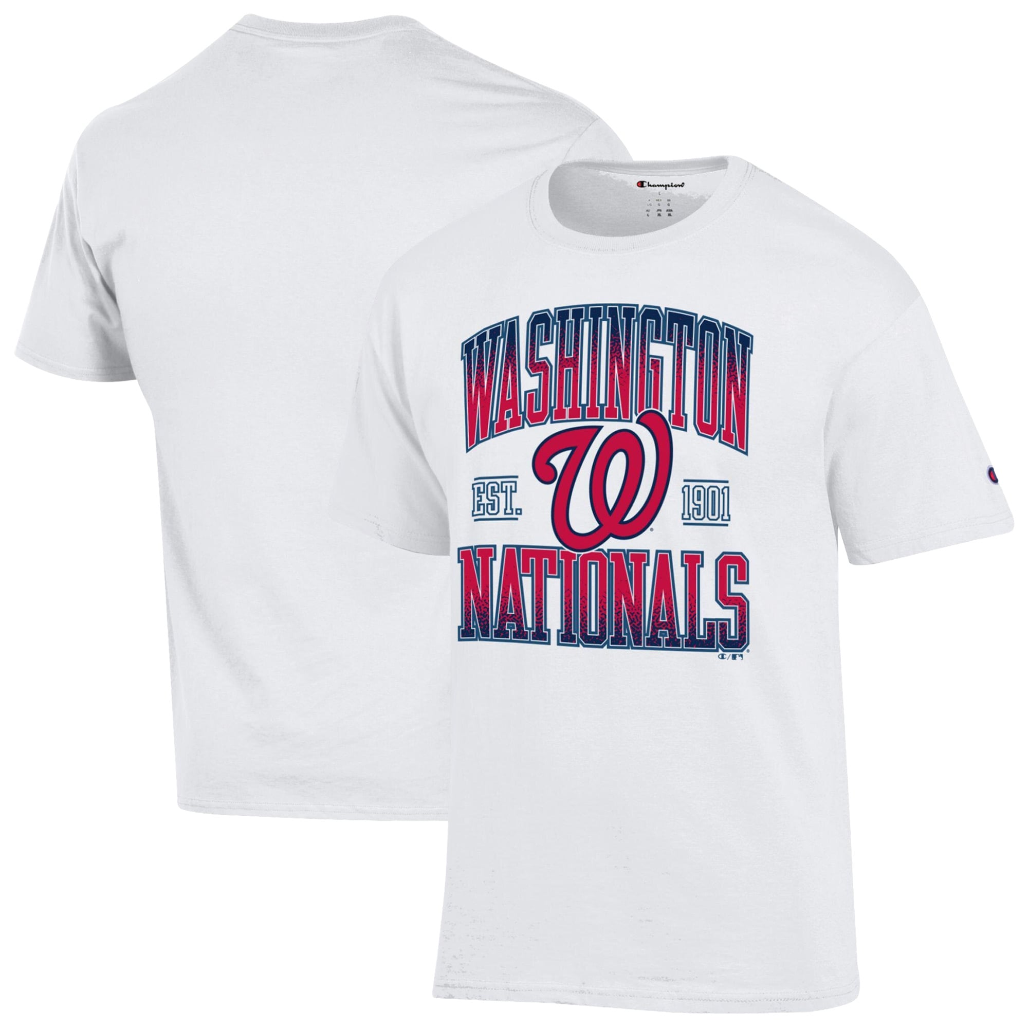 T-shirt blanc pour homme avec le nom de l'équipe des Washington Nationals, championne