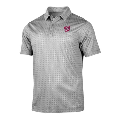 Washington Nationals Columbia Dusk Diamond Polo - Gray