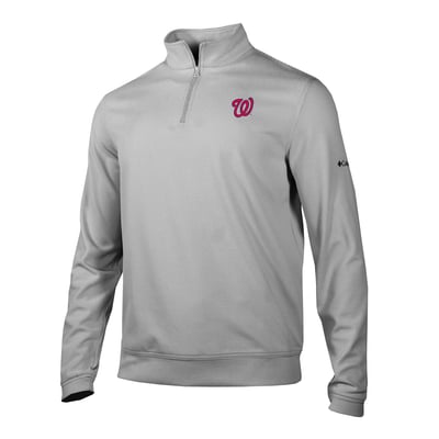 Washington Nationals Columbia Grainline Quarter-Zip Pullover - Gray
