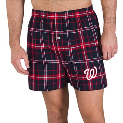 Washington Nationals Concepts Sport Ultimate Flannel Boxers - Navy/Red