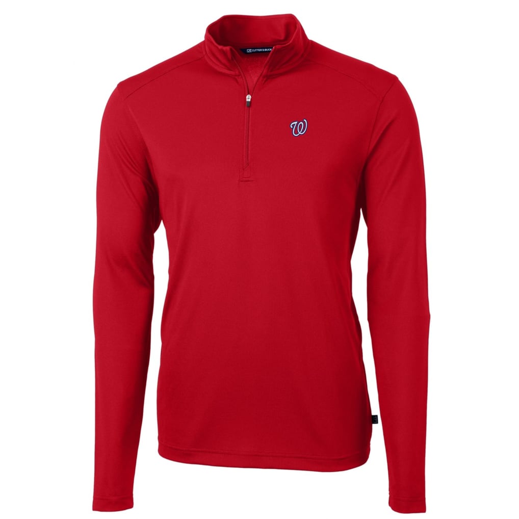 Washington Nationals Cutter & Buck Big & Tall Virtue Eco Pique Quarter-Zip Pullover Jacket - Red