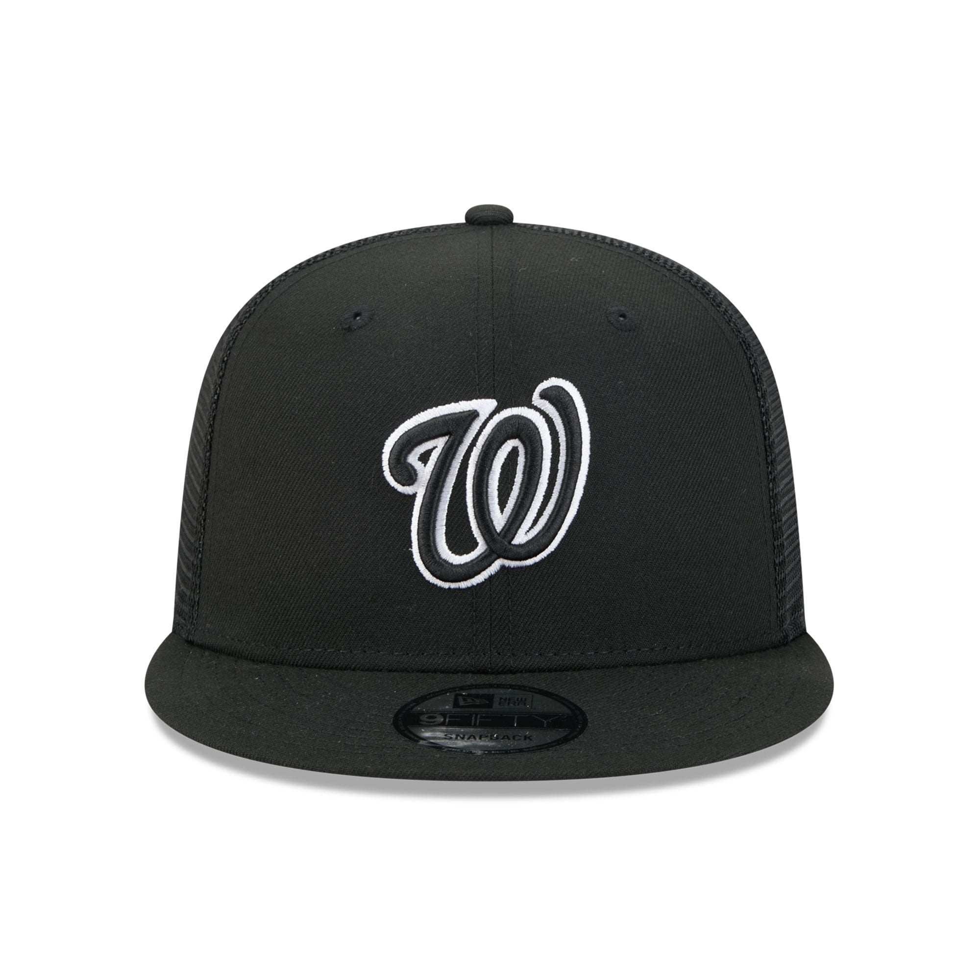 Casquette trucker ajustable New Era 9FIFTY noire Washington Nationals pour homme