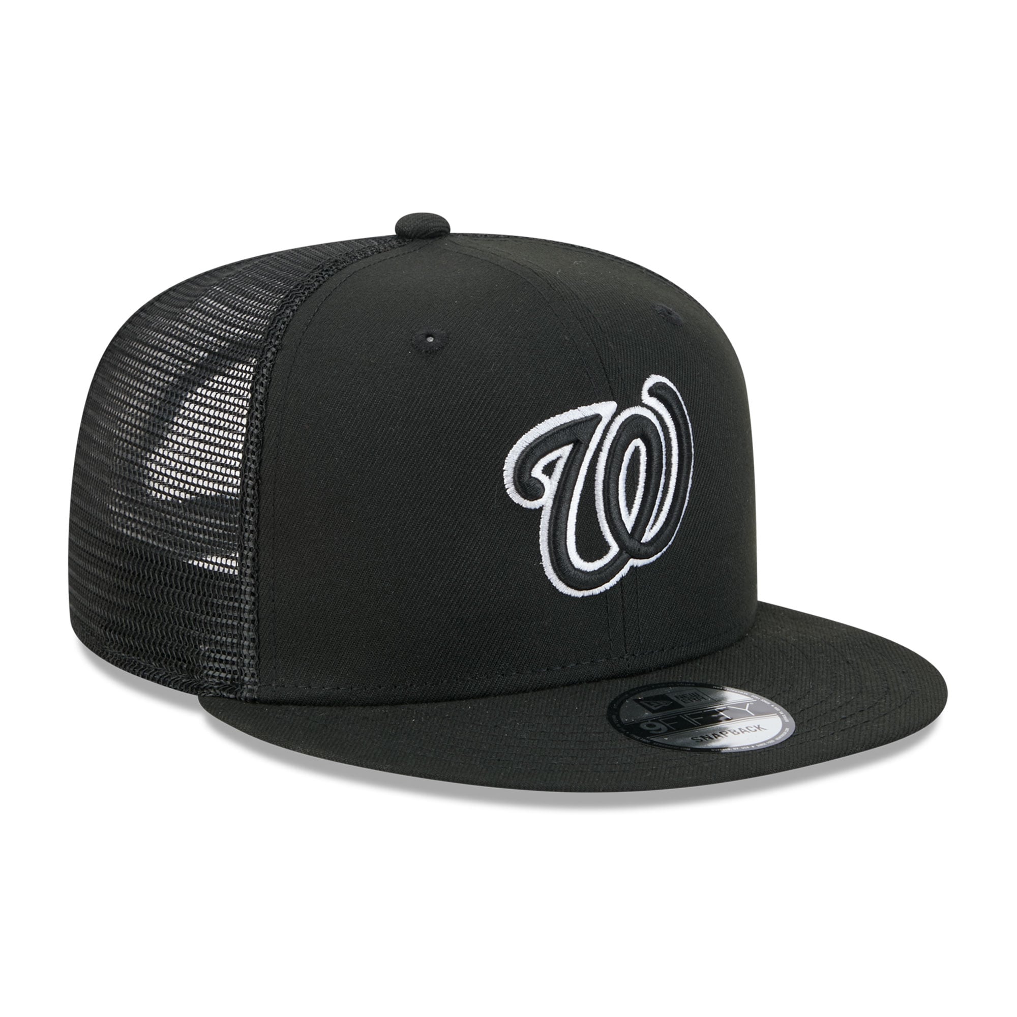 Casquette trucker ajustable New Era 9FIFTY noire Washington Nationals pour homme