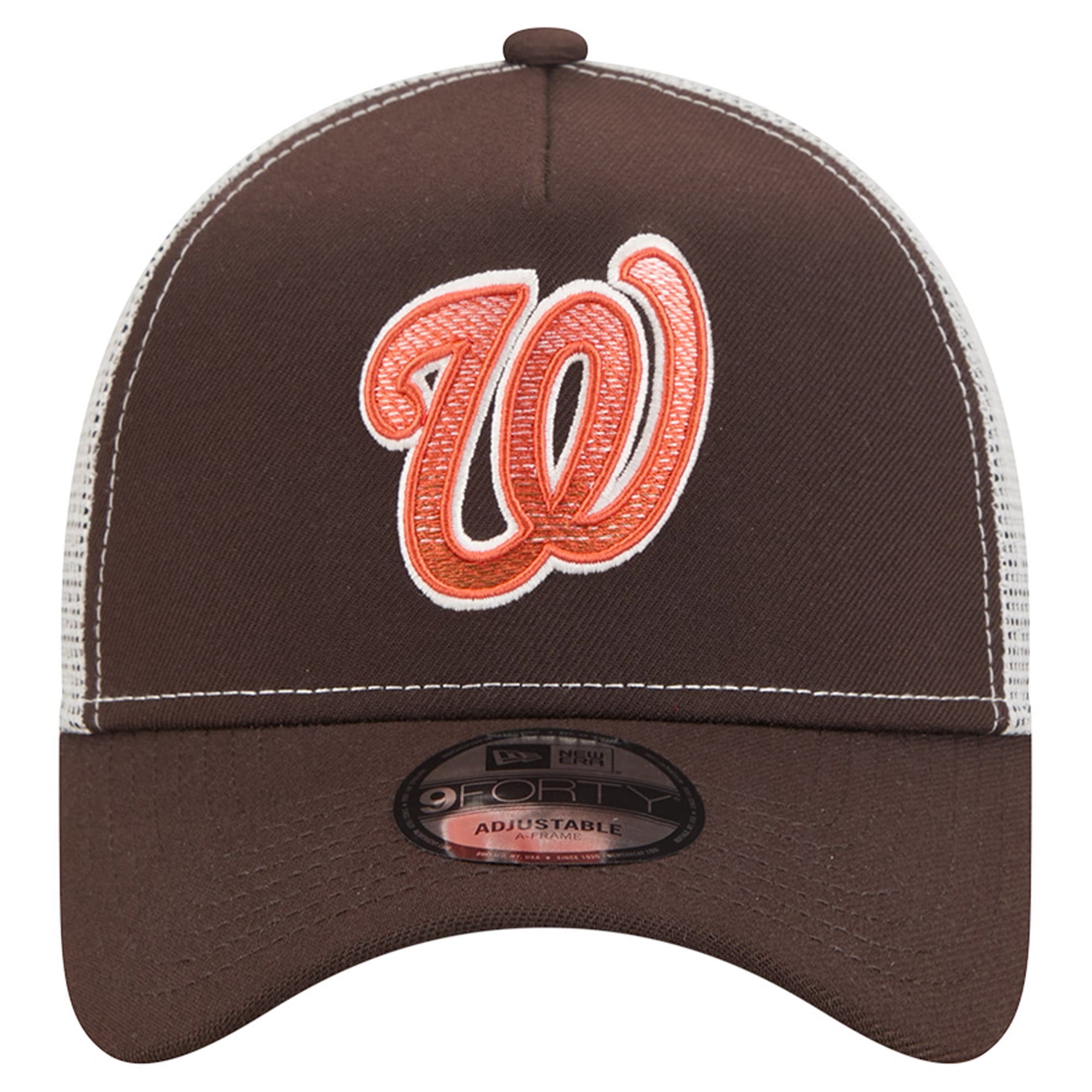 Casquette trucker ajustable New Era 9FORTY marron Washington Nationals Pumpkin Spice pour homme