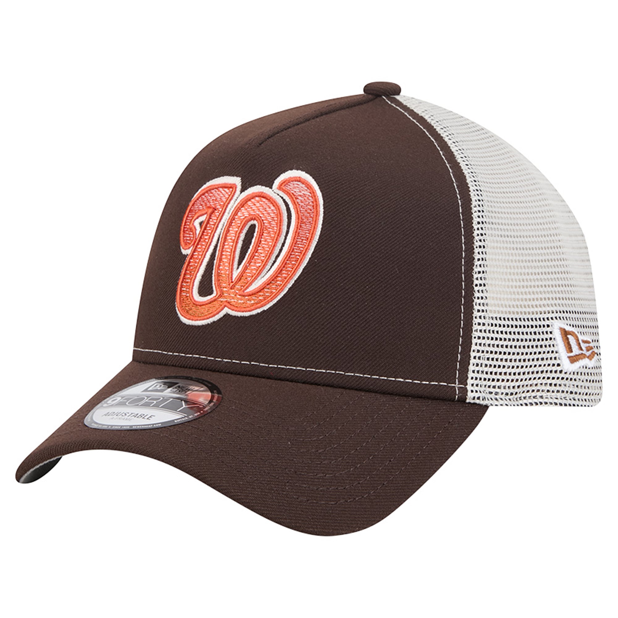 Casquette trucker ajustable New Era 9FORTY marron Washington Nationals Pumpkin Spice pour homme