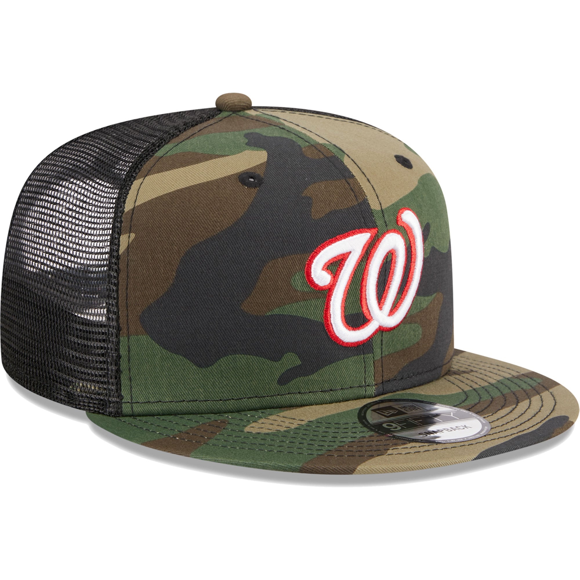 Casquette New Era Camo Washington Nationals Woodland Camo Trucker 9FIFTY Snapback pour homme