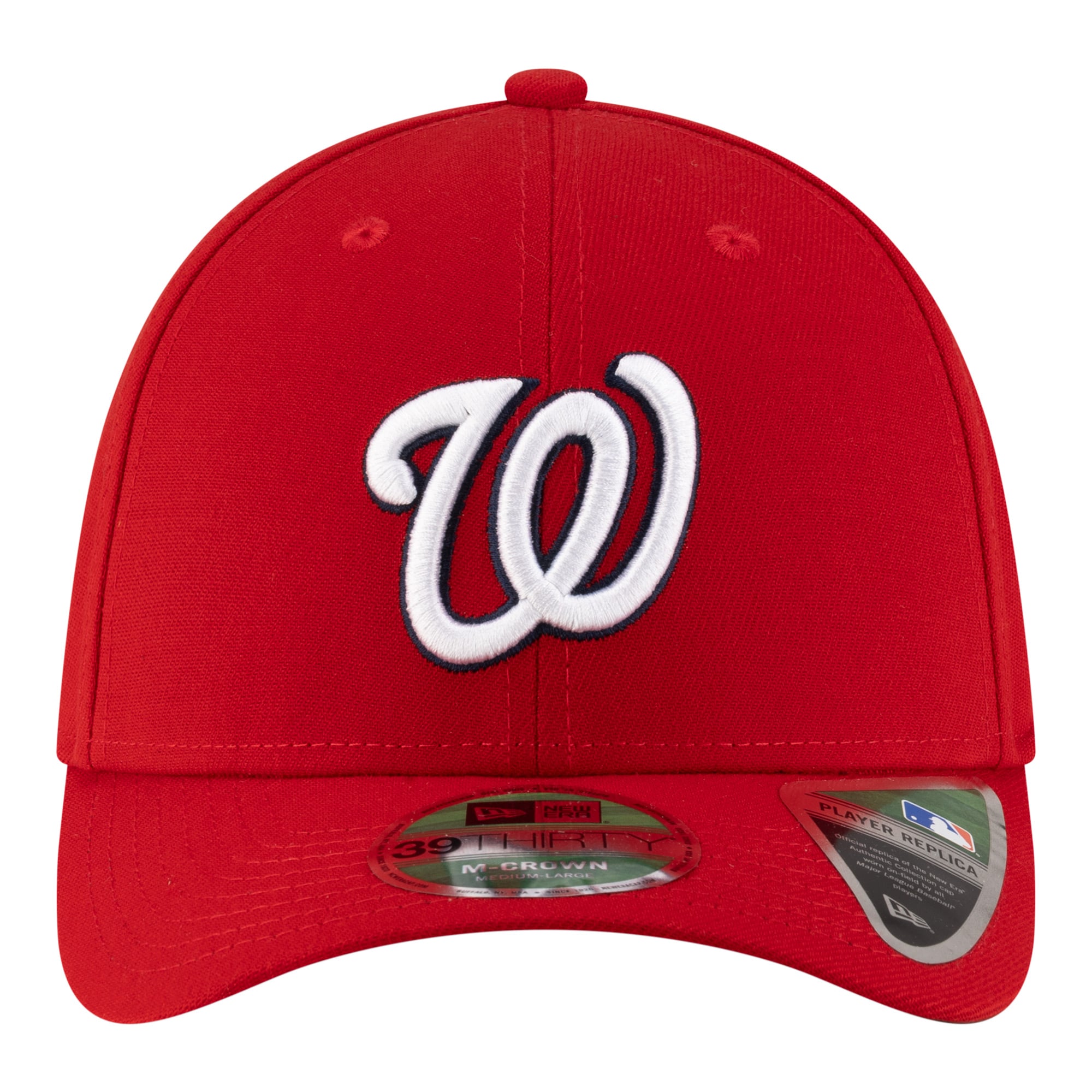 Men's New Era  White Washington Nationals Player Replica 39THIRTY M-Crown Flex Hat