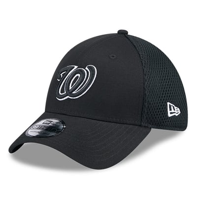 Washington Nationals New Era Neo 39THIRTY Flex Hat - Black/White