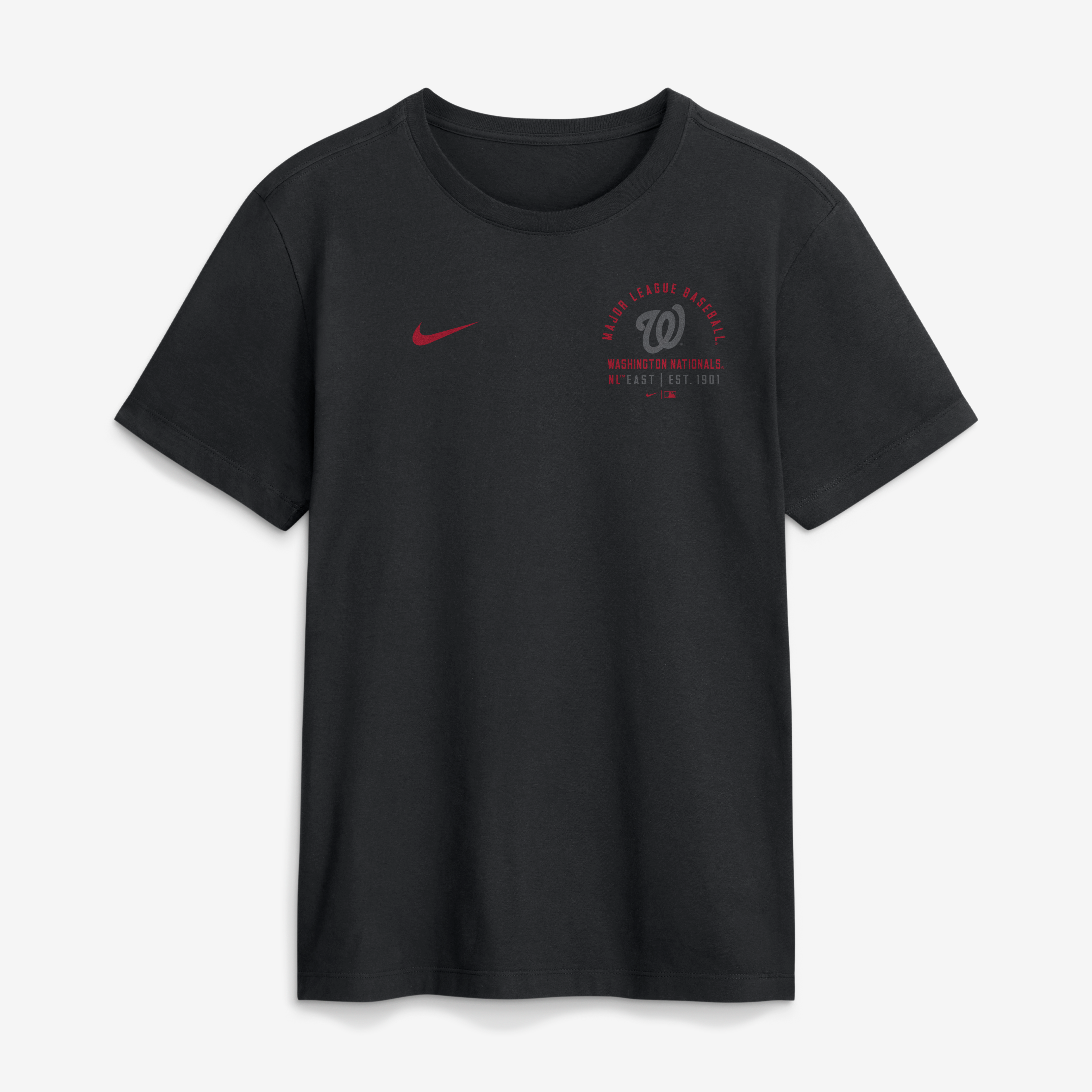 T-shirt Nike noir pour homme avec logo divisé des Washington Nationals