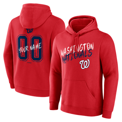 Sweat à capuche personnalisé Washington Nationals Hustle avec nom et numéro - Rouge