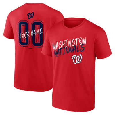 Washington Nationals  Hustle Personalized Name & Number T-Shirt - Red