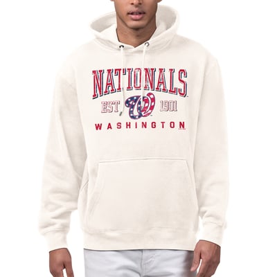  Washington Nationals Starter Established Logo Fleece Hoodie - Cream