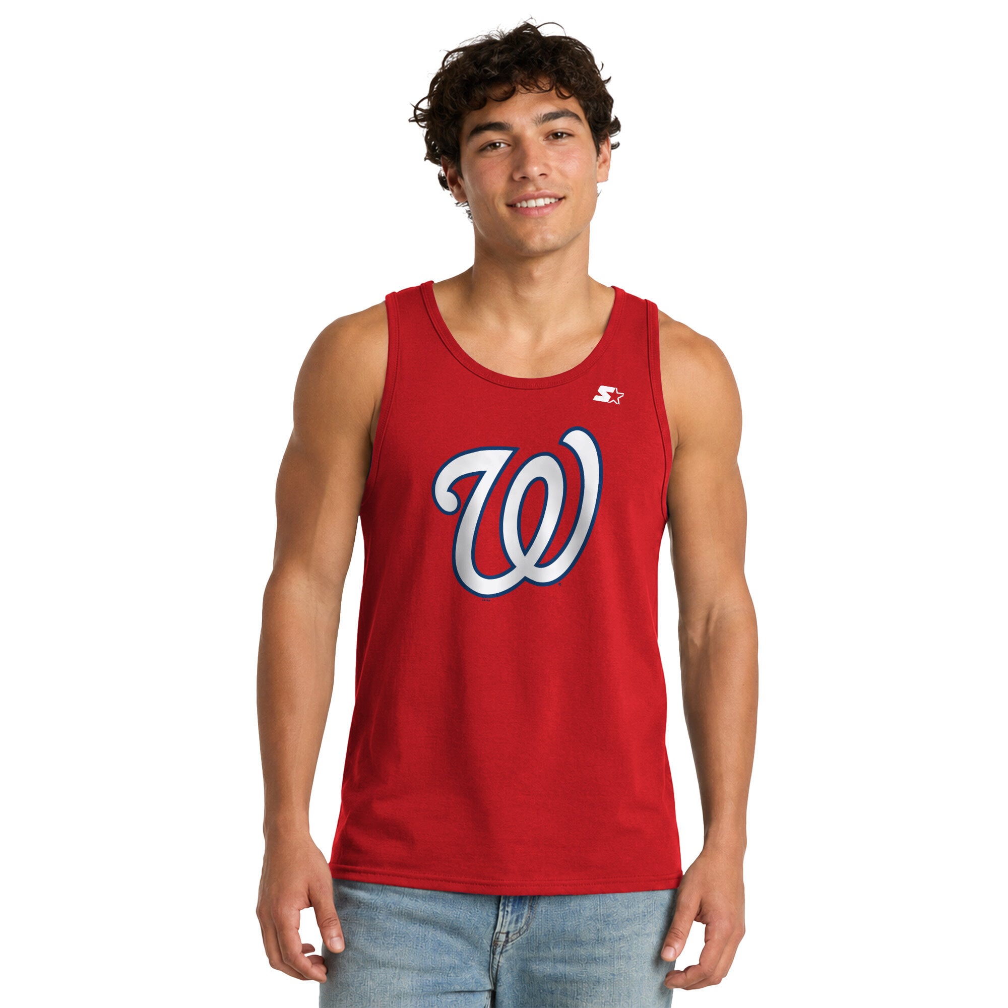 Débardeur Starter rouge Washington Nationals pour homme