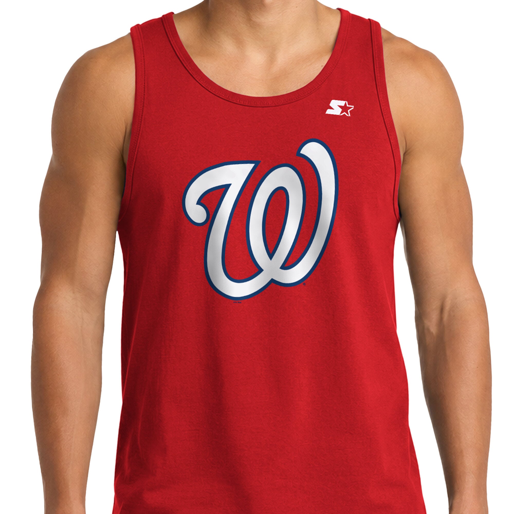 Débardeur Starter rouge Washington Nationals pour homme