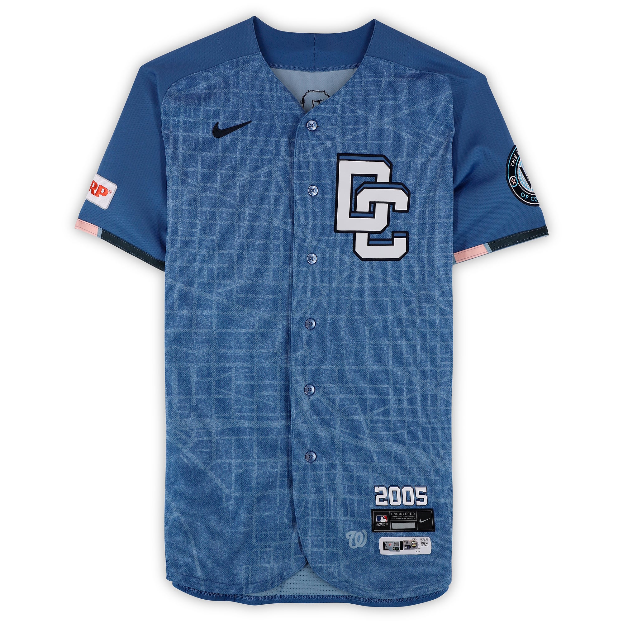 Maillot City Connect bleu n° 36 porté par Miles Mikolas (Washington Nationals) lors du match contre les Los Angeles Dodgers le 4 avril 2026