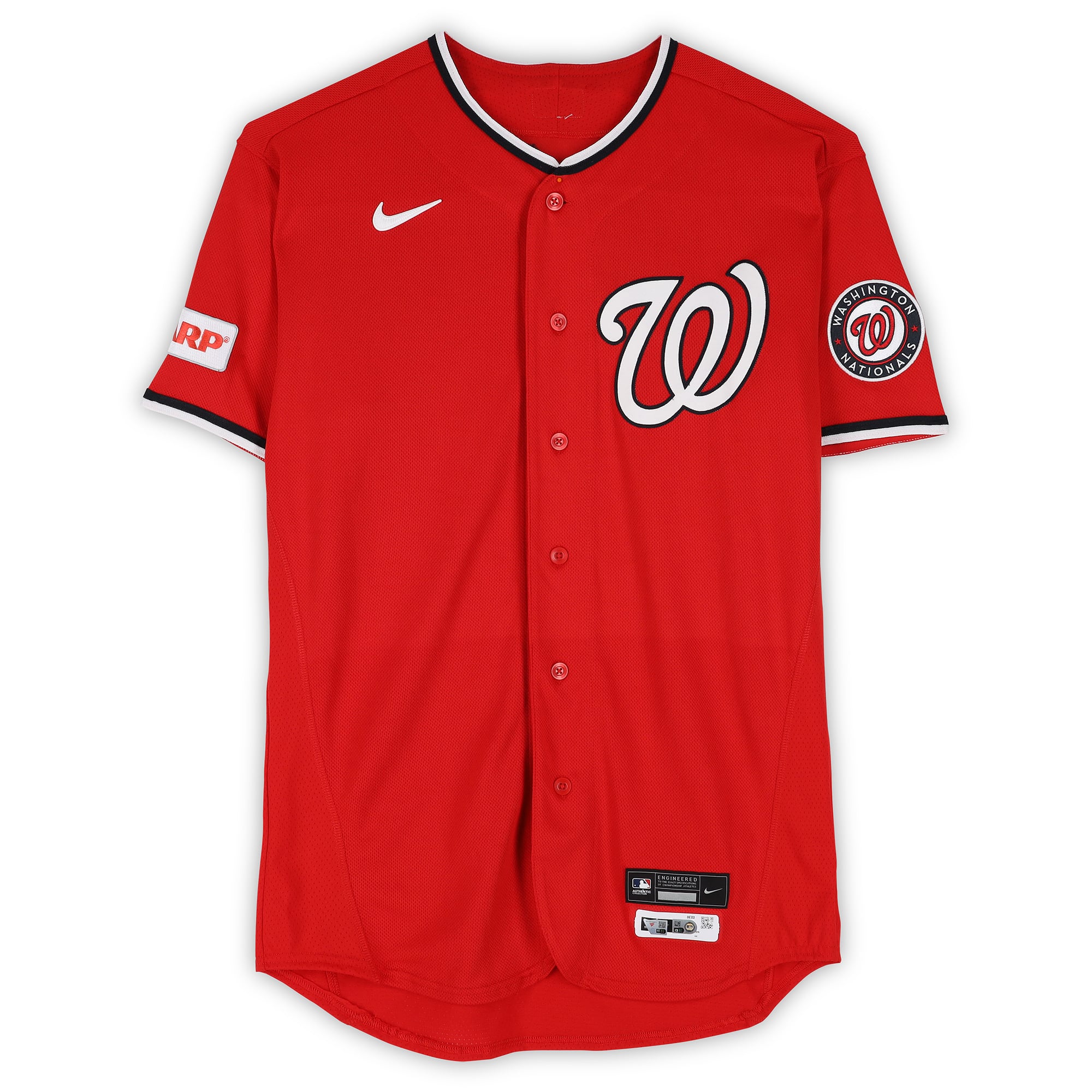 Maillot rouge n° 36 de Miles Mikolas, joueur des Nationals de Washington, saison 2026 de la MLB