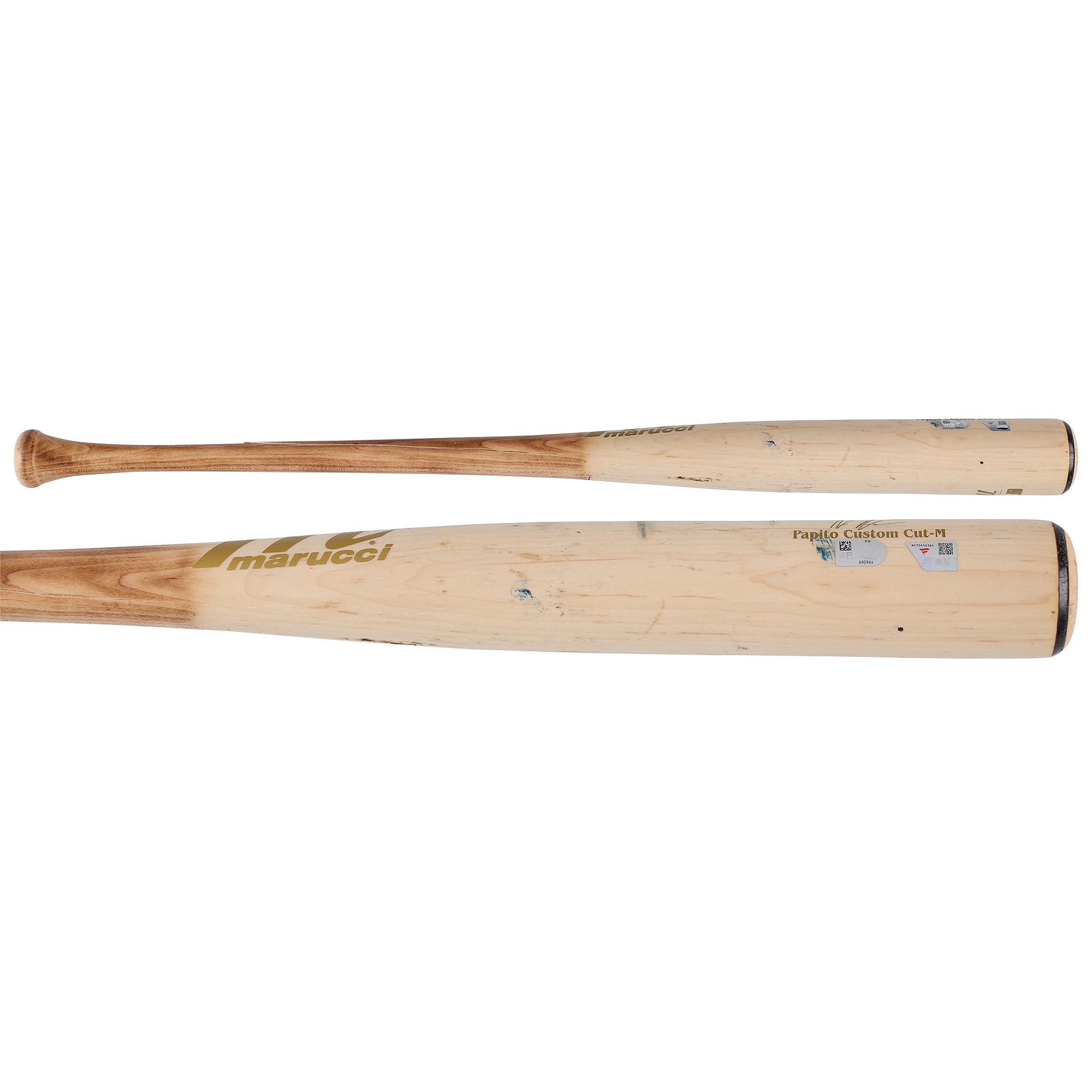 Batte cassée Tan Marucci utilisée par Nasim Nuñez (Washington Nationals) lors du match contre les Miami Marlins le 31 août 2026