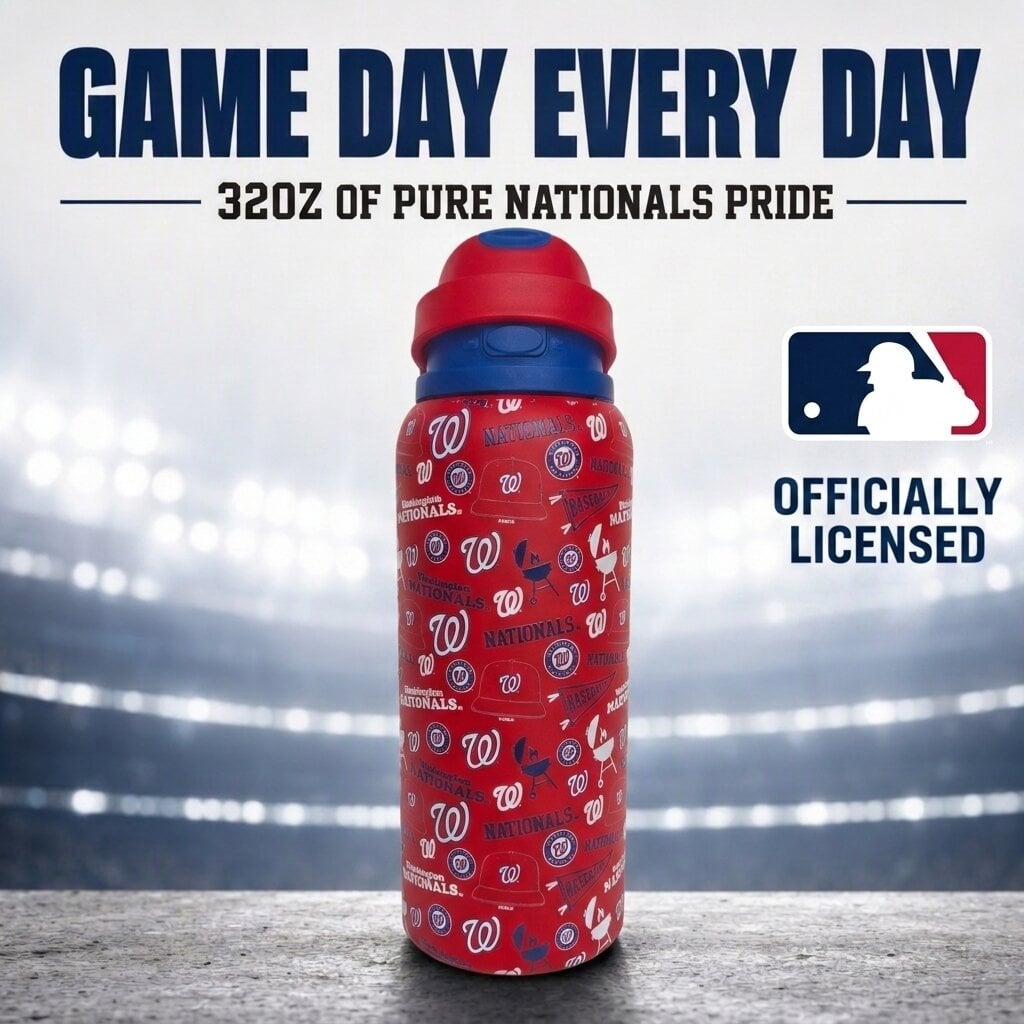Gourde Pegasus Washington Nationals 32 oz, fanion de match, en acier inoxydable ProPress