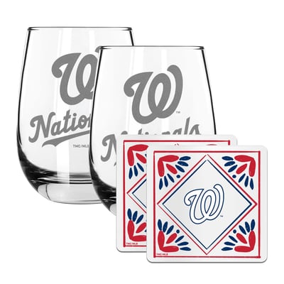 Washington Nationals The Memory Company 15oz. Stemless Wine Glass & Coaster Set