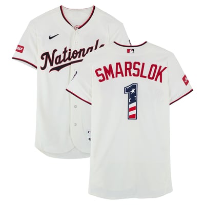 Tyler Smarslok Washington Nationals Fanatics Authentic Game-Used #1 White Nike Jersey vs. Pittsburgh Pirates on July 4, 2026  