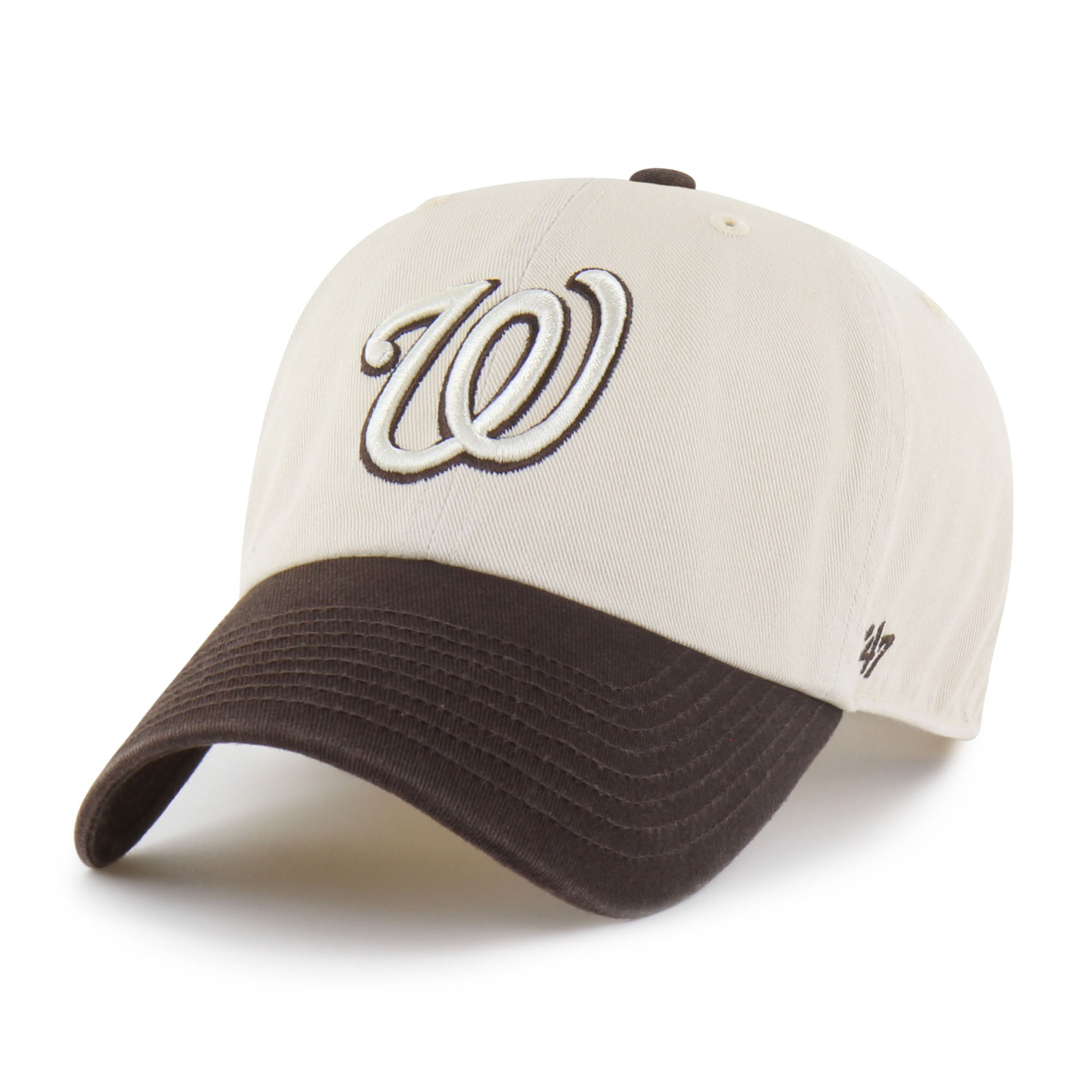 Unisex '47  Natural/Brown Washington Nationals Two-Tone Fashion Clean Up Adjustable Hat