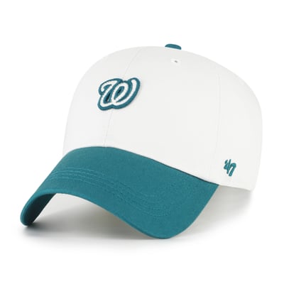 Washington Nationals '47 Unisex Contemporary Tonal Clean Up Adjustable Hat - White/Teal