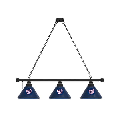 Washington Nationals 3-Shade Billiard Light with Black Fixture