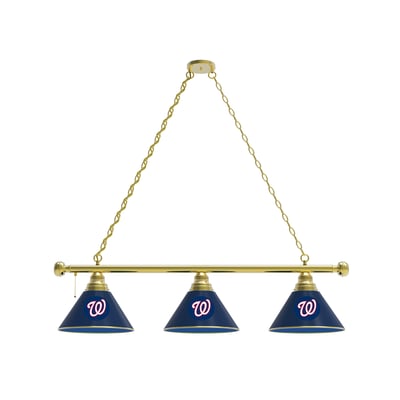 Washington Nationals 3-Shade Billiard Light with Brass Fixture
